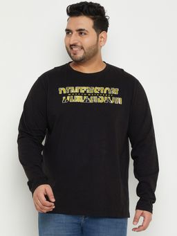 Club York - Black Printed Plus Size T-Shirt
