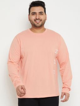 Club York - Bright Peach Printed Plus Size T-Shirt