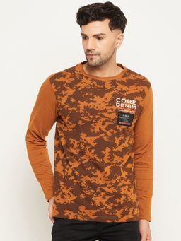 Club York - Brown Printed T-Shirt