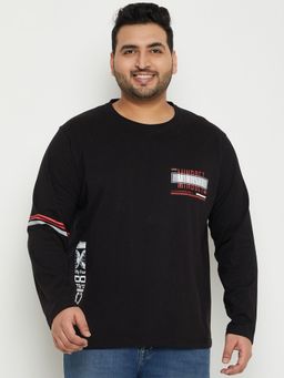 Club York - Black Printed Plus Size T-Shirt