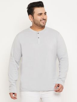 Club York - Light Grey Solid Plus Size T-Shirt