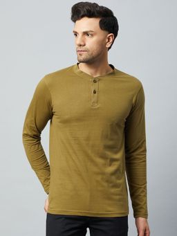 Club York - Olive Green Solid T-Shirt