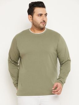 Club York - Pasta Green Solid Plus Size T-Shirt