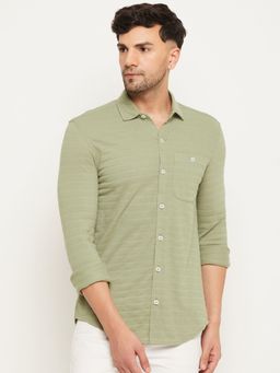 Club York - Pista Green Textured Shirt
