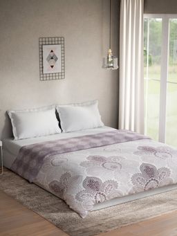 Ddecor Live Beautiful - Printed Cotton Reversible Double Queen Quilt - Purple