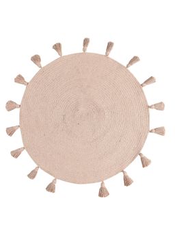 Sashaa World - Cotton Braided Rug with Tassels (Reversible) Pink