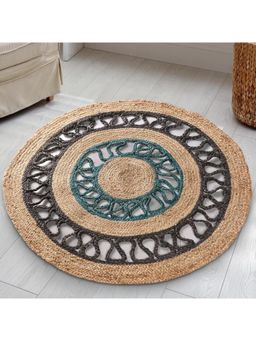 Sashaa World - Multi-Patterned Jute Rug with Cutout Detail