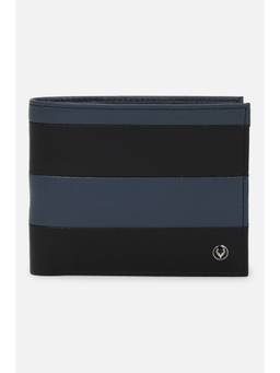 Allen Solly - Men Black Colorblock Genuine Leather Wallet