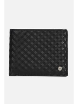 Allen Solly - Men Black Checks Genuine Leather Wallet