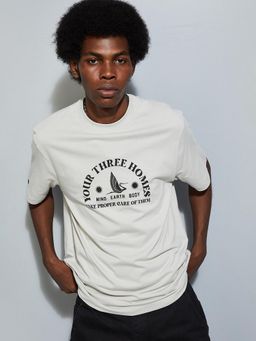 max - Urb_N Graphic Grey Printed T-Shirt