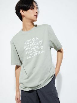 max - Urb_N Regular Fit Graphic Green T-Shirt