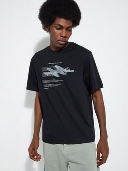 max - Urb_N Regular Fit Graphic Black T-Shirt