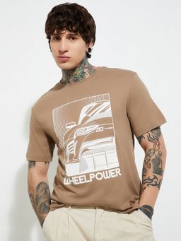 max - Urb_N Printed Beige T-Shirt
