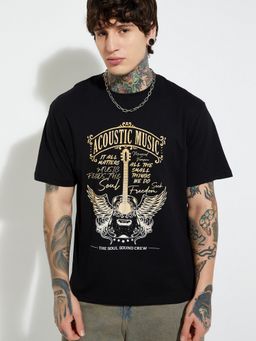max - Urb_N Black Printed T-Shirt