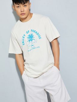 max - Urb_N Printed Off White T-Shirt