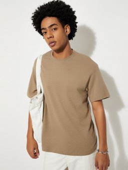 max - Urb_N Oversized Solid Brown T-Shirt