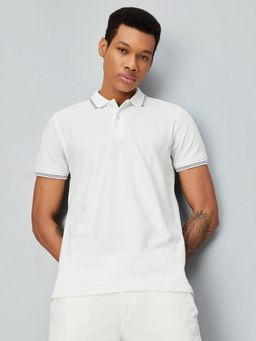 max - Slim Fit White Polo T-Shirt