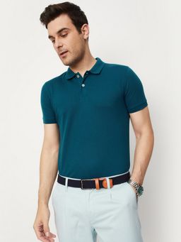 max - Slim Fit Teal Polo T-Shirt