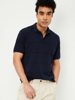 max - Striped Blue Polo T-Shirt