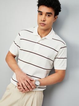 max - Striped Off White Polo T-Shirt