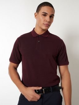 max - Textured Red Polo T-Shirt