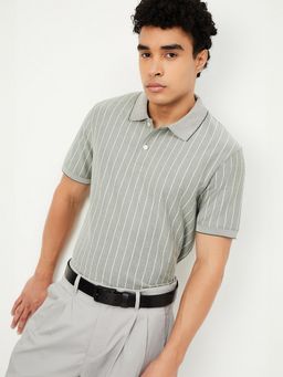 max - Striped Green Polo T-Shirt