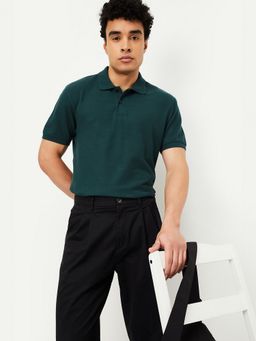 max - Textured Teal Polo T-Shirt