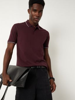 max - Solid Wine Polo T-Shirt