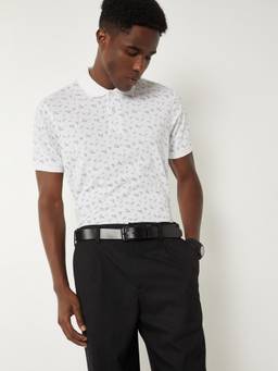 max - Printed White Polo T-Shirt