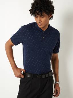 max - Printed Blue Polo T-Shirt