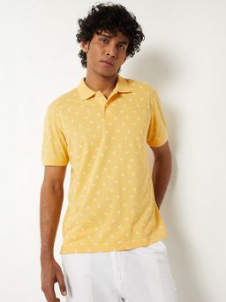 max - Printed Yellow Polo T-Shirt
