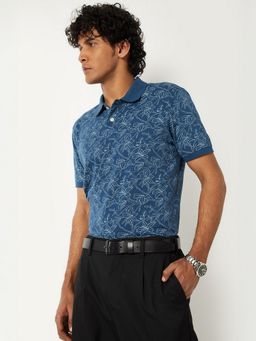 max - Printed Polo Navy Blue T-Shirt