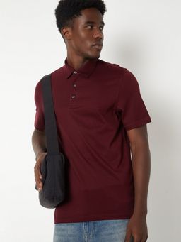 max - Solid Maroon Polo T-Shirt