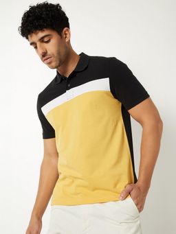 max - Colour block Yellow Polo T-Shirt
