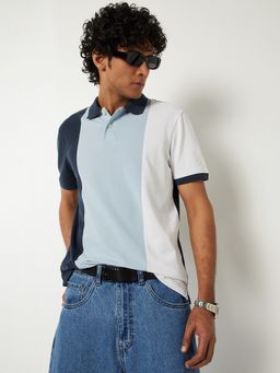 max - Colour block Blue Polo T-Shirt