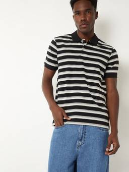 max - Striped Black Polo T-Shirt