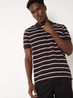 max - Striped Wine Polo T-Shirt
