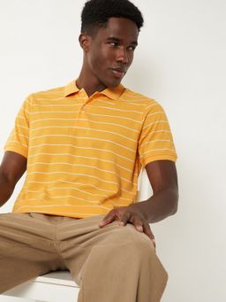 max - Striped Yellow Polo T-Shirt