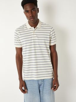 max - Striped White Polo T-Shirt