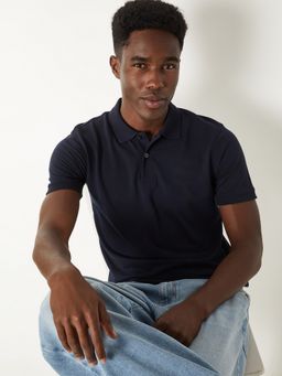 max - Solid Navy Blue Polo T-Shirt