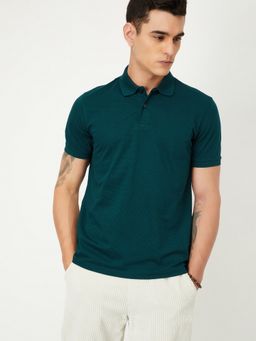 max - Textured Teal Polo T-Shirt