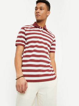 max - Striped White Polo T-Shirt