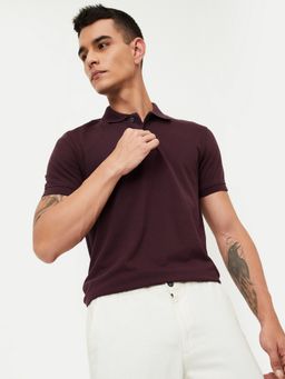 max - Solid Wine Polo T-Shirt