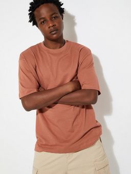 max - Urb_N Relaxed Fit Solid Rust T-Shirt