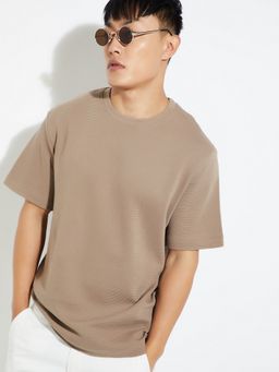 max - Urb_N Textured Beige T-Shirt