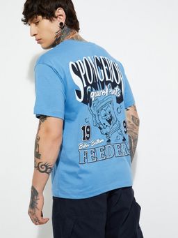 max - Urb_N SpongeBob Print Oversized Blue T-Shirt