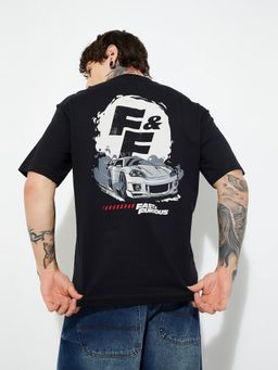 max - Urb_N Fast and Furious Printed Black T-Shirt
