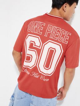 max - Urb_N One Piece Typography Oversized Red T-Shirt