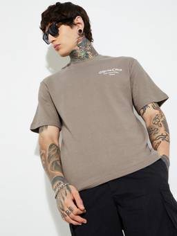 max - Urb_N Textured Beige T-Shirt