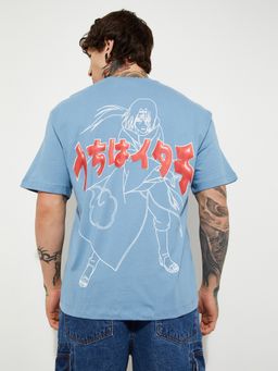 max - Urb_N Printed Oversized Blue T-Shirt